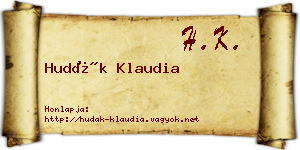 Hudák Klaudia névjegykártya